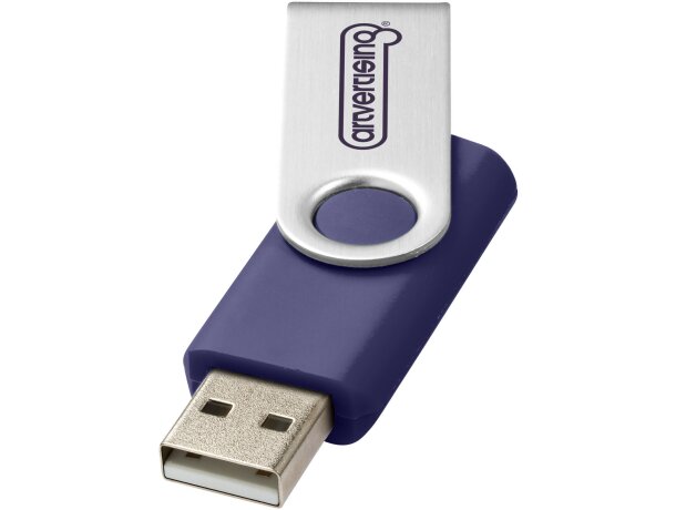 Memoria USB Rotate 16GB con cuerpo giratorio de aluminio Azul real detalle 9