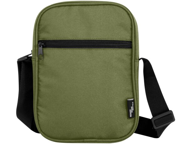 Bandolera reciclada certificada GRS Byron con cremallera Verde oliva detalle 23