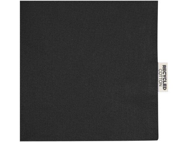 Bolsa tote con refuerzos algodón reciclado certificado GRS Madras Negro intenso detalle 10