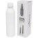 Botella termo con logo con tapa de rosca en acero inoxidable Thor Blanco