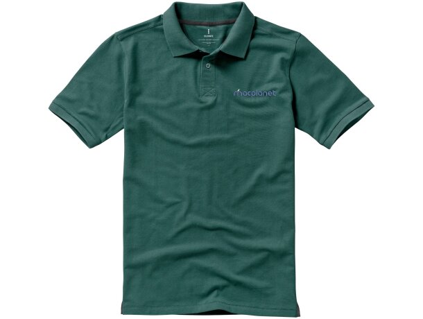 Polo de manga corta algodón BCI 200 g/m2 Elevate Life Calgary Verde bosque detalle 75