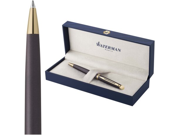 Bolígrafo Waterman Hemisphere acero inoxidable lacado Negro intenso detalle 5