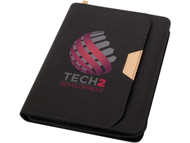 Portafolios A5 Nomumi de plástico PET reciclado y papel FSC Negro intenso detalle 1