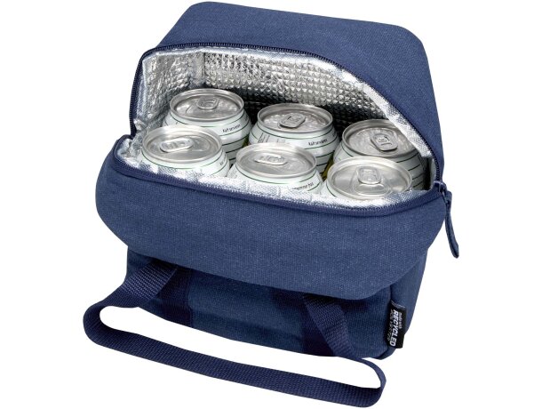 Bolsa nevera 5L Recanvas de algodón y poliéster reciclado GRS Azul marino detalle 7