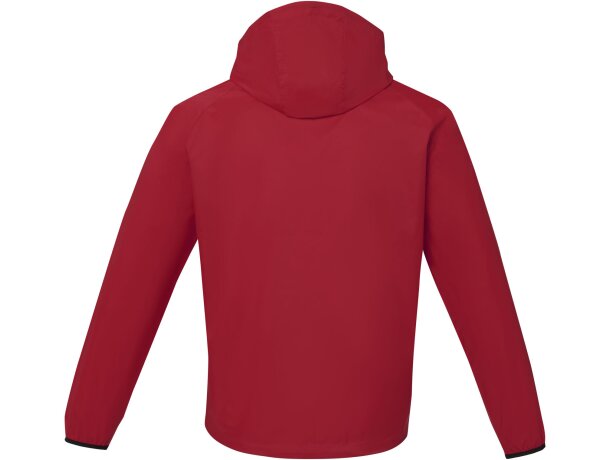 Chaqueta ligera impermeable hombre Dinlas con capucha enrollable Rojo detalle 6