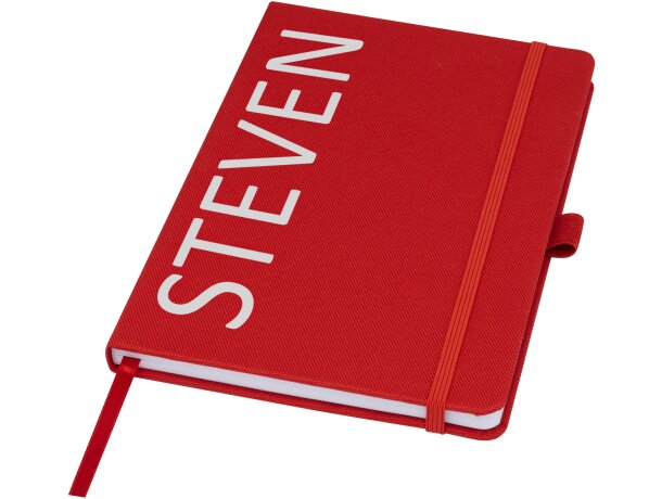 Libretas ecológicas tamaño A5 con tapa de RPET y 80 hojas recicladas Honua Rojo detalle 7