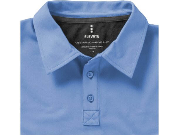 Polo manga corta hombre de elastano 200 g/m2 Markham Azul claro detalle 10