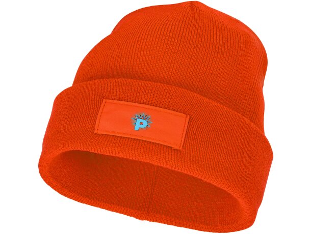 Gorro de lana con parche Boreas Naranja detalle 20