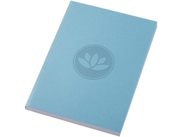 Libreta A5 Novella Austen papel reciclado certificado FSC Azul detalle 16