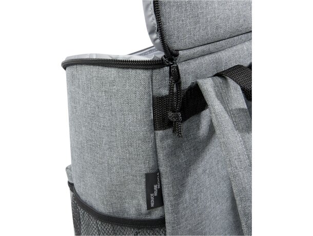Mochila isotérmica con bolsillo frontal y de malla lateral poliéster Excursion Gris mezcla detalle 7