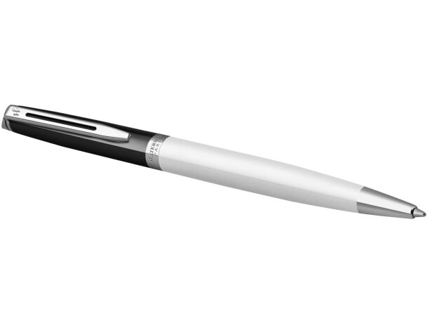 Bolígrafo Waterman Hemisphere bloques color ribete plateado Blanco/negro intenso detalle 3