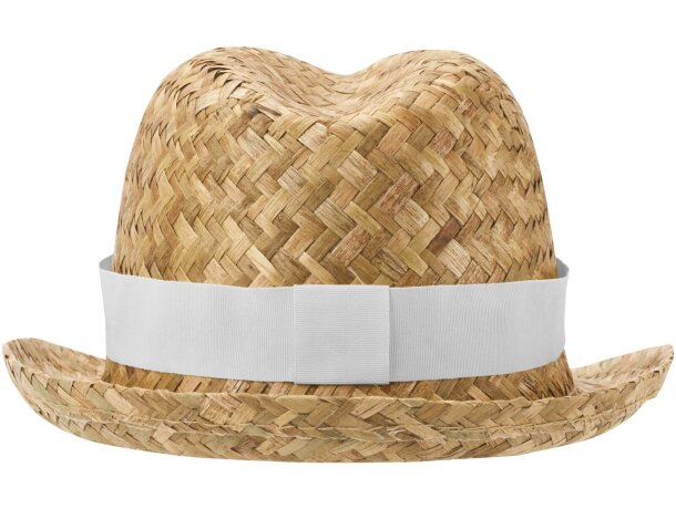 Sombrero de paja Pricus natural con banda personalizable Blanco/natural detalle 3