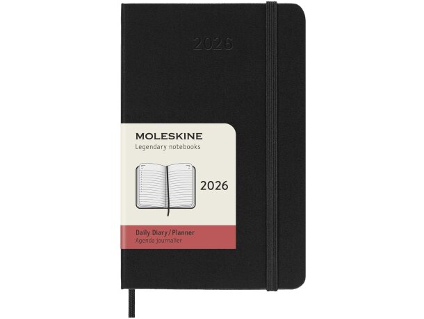 Agenda diaria de bolsillo Moleskine con tapa dura y cierre Negro intenso detalle 5
