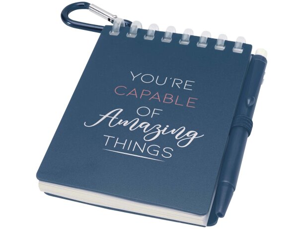 Set libreta tapa blanda y bolígrafo exterior Lig Mini Azul océano detalle 1