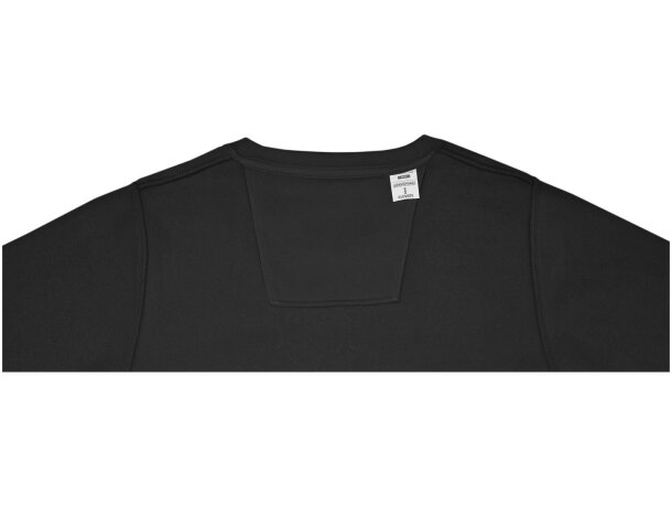 Jersey cuello redondo mujer Zenon interior afelpado algodón Negro intenso detalle 38