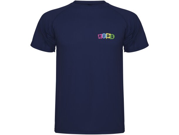 Camiseta deportiva infantil Montecarlo Roly punto piqué Azul marino detalle 34