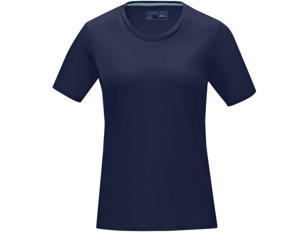 Camiseta orgánica GOTS de manga corta para mujer Azurite Azul marino detalle 14