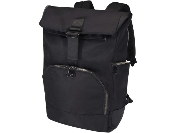 Mochila enrollable Rhine nylon reciclado GRS para portátil 15 Negro intenso detalle 6