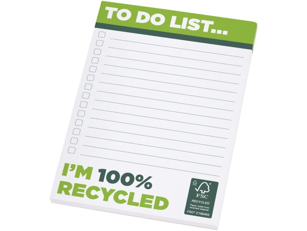 Bloc A6 Sabanozu con hojas recicladas FSC y adhesivo superior Blanco detalle 1