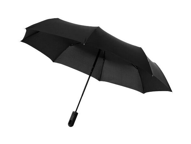 Paraguas Traveler automático plegable con fibra de vidrio negro Blanco detalle 1