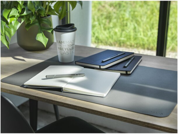 Set bolígrafo y libreta Skribo reciclado con soporte móvil Azul marino detalle 14