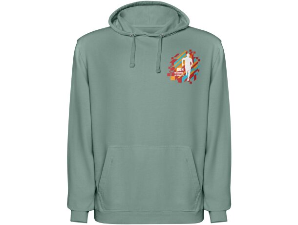 Sudadera con capucha unisex Kenia Roly algodón lavado con ácido Verde oscuro detalle 21