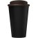 Vaso de plástico con tapa de rosca polipropileno reciclado 350ml Negro intenso/marrón detalle 1
