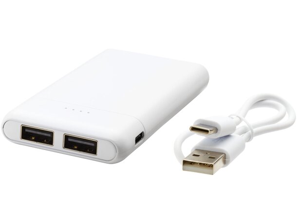 Batería externa 5000 mAh Odyssey con doble salida USB Blanco detalle 6