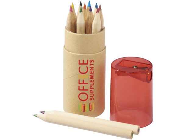 Set de 12 lápices de colores con sacapuntas Hef Rojo detalle 5