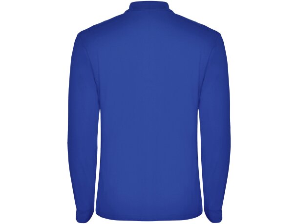 Polo manga larga hombre Estrella Roly 100% algodón piqué Azul real detalle 14