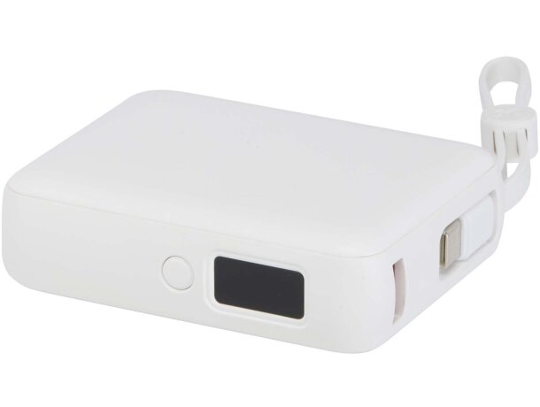 Batería externa Acrux 10000 mAh con cables integrados Blanco detalle 4