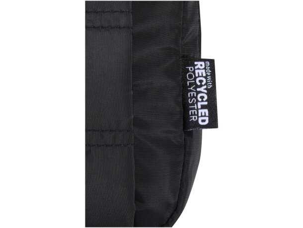 Riñonera Puffer acolchada de poliéster reciclado certificado GRS Negro intenso detalle 5