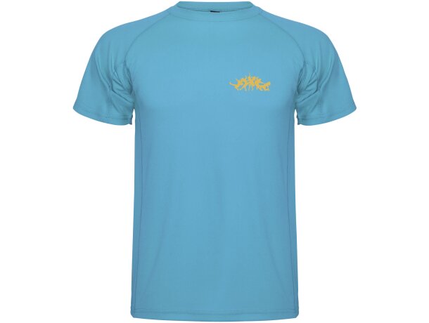 Camiseta deportiva infantil Montecarlo Roly punto piqué Azul turquesa detalle 13