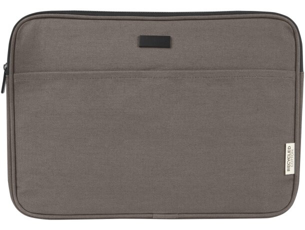 Funda para portátil de 14 pulgadas Joey de lona reciclada GRS Gris detalle 19