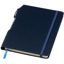 Bloc de notas con bolígrafo incluido azul marino personalizado