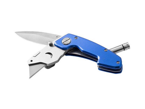 Navaja plegable de 3 usos personalizada azul medio Navaja plegable de 3 usos personalizada azul medio