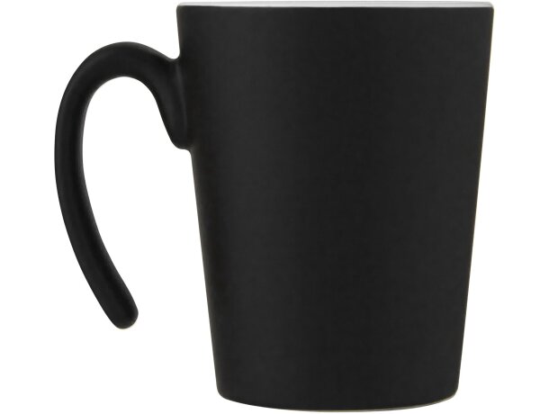 Taza de cerámica con asa Oli 360 ml personalizable Blanco/negro intenso detalle 3