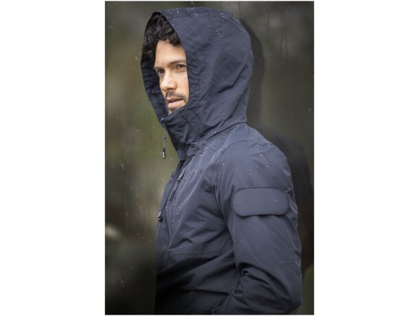 Chaqueta unisex ligera GRS reciclada Kai Negro intenso detalle 12