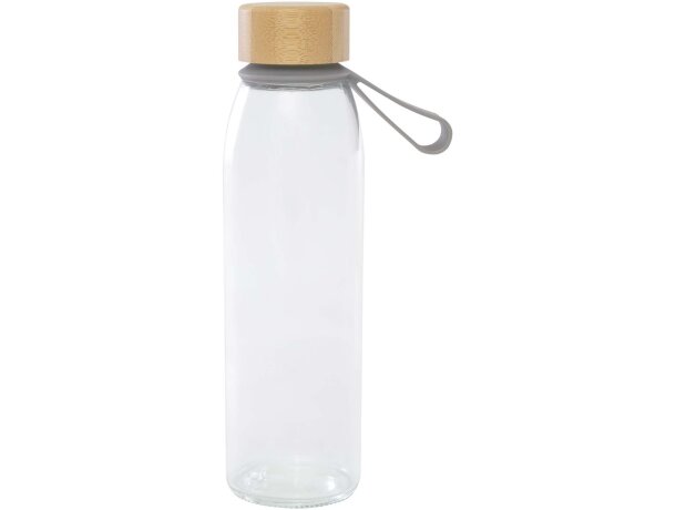 Botella de cristal Porto 500 ml con tapa de bambú Gris detalle 10