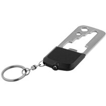 Llavero con linterna y 8 usos personalizado negro intenso Llavero con linterna y 8 usos personalizado negro intenso