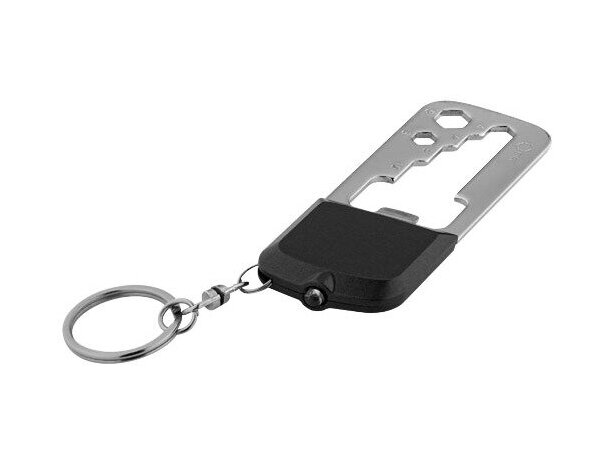 Llavero con linterna y 8 usos personalizado negro intenso Llavero con linterna y 8 usos personalizado negro intenso