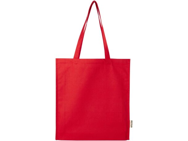 Bolsa tote algodón reciclado GRS con refuerzos Florida 14L Rojo detalle 17