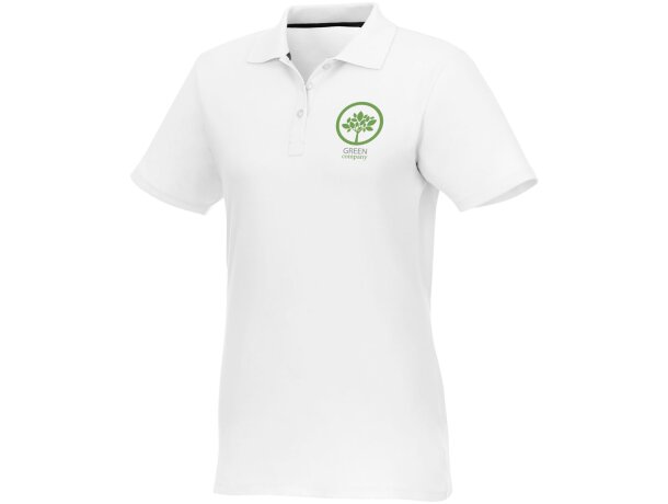 Polo de manga corta para mujer Helios Blanco detalle 1