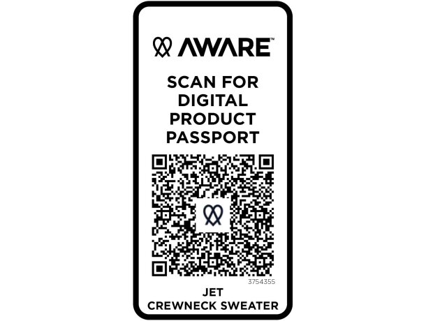 Jersey reciclado cuello redondo unisex Aware Jet Azul marino detalle 9