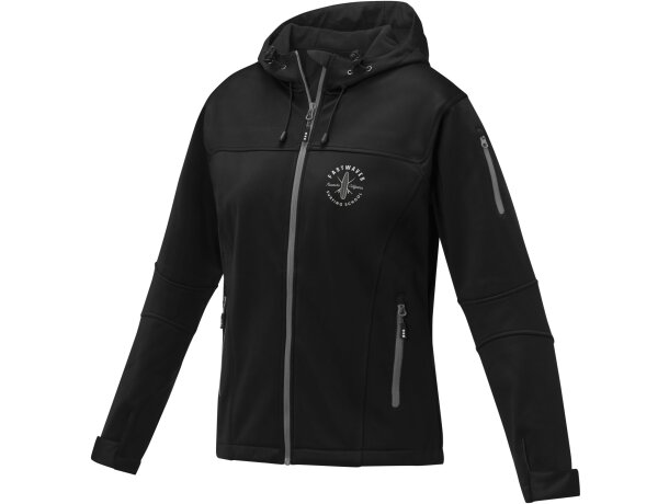 Chaqueta softshell Match mujer tres capas Negro intenso detalle 19