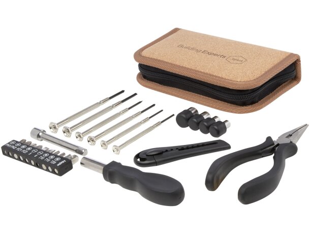 Set herramientas plástico reciclado Spike 24 piezas con corcho Natural detalle 1