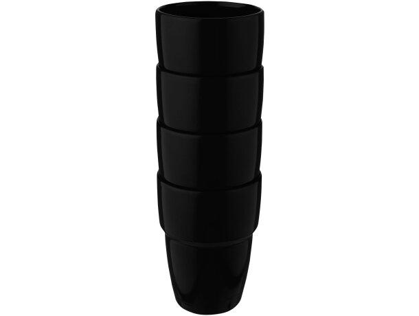 Set de regalo de 4 vasos apilables de 280 ml Staki Negro intenso detalle 30