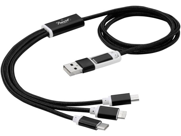 Cable de carga personalizado 100 cm con 5 conectores Versatile Negro intenso detalle 13