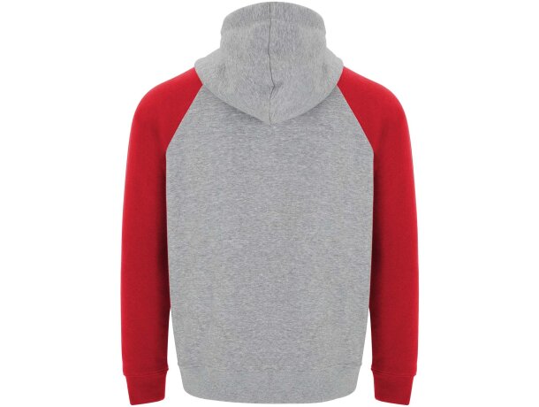 Sudadera con capucha bicolor infantil Roly Badet Gris mezcla/rojo detalle 16