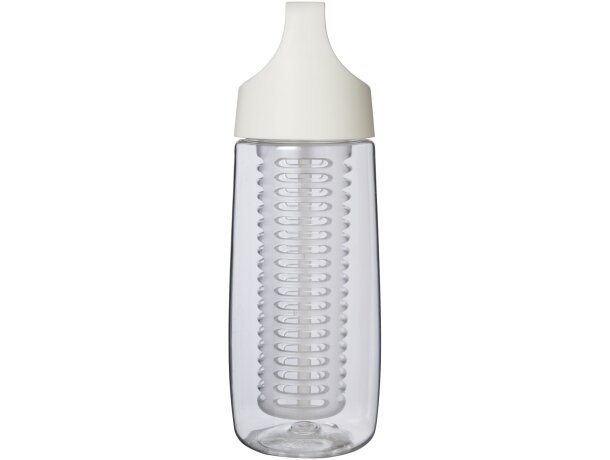 Bidón deportivo HydroFruit con infusor en plástico reciclado Blanco transparente detalle 3
